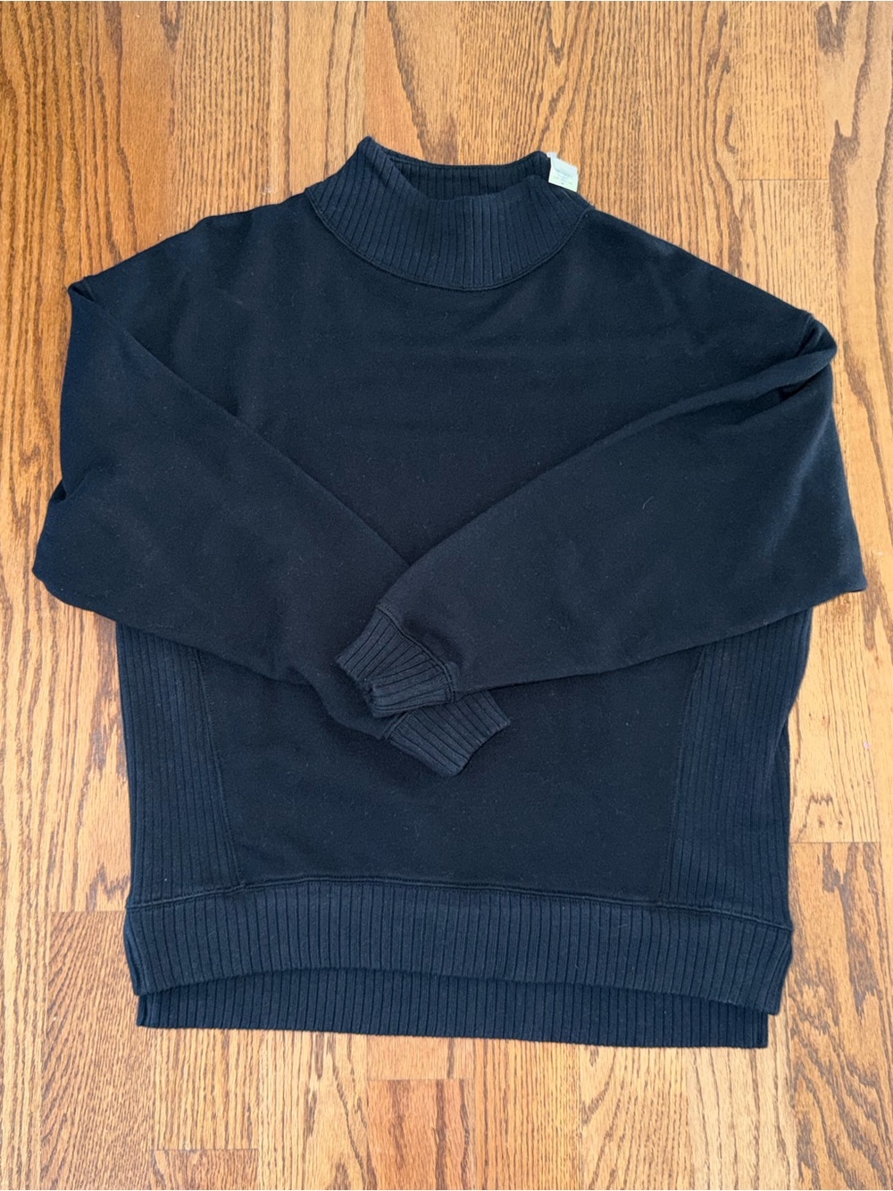 Aerie Black Mock Neck Oversized Sweatshirt Pullover XS